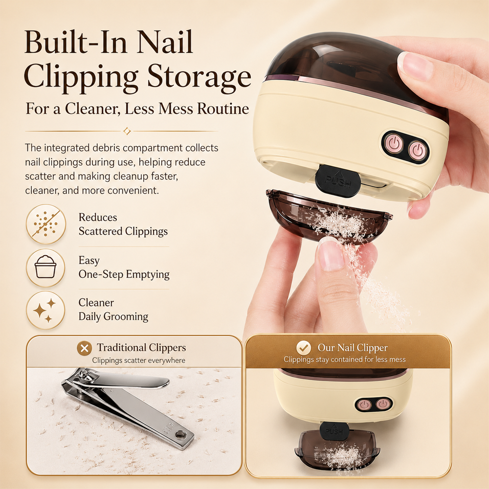upsell ✂️ LIMITED-TIME 50% OFF! 2-in-1 Smart Electric Nail Clipper & Polisher – Anti-Pinch Safety & LED Light 💅