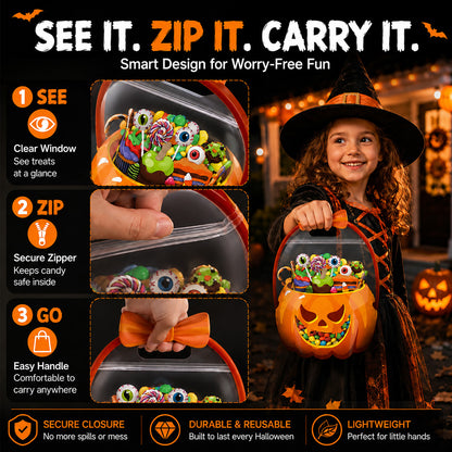 🎃 Unique Halloween Design| Goodie Bags Plastic Candy Bag perfect for candy, gifts, and creative packaging.