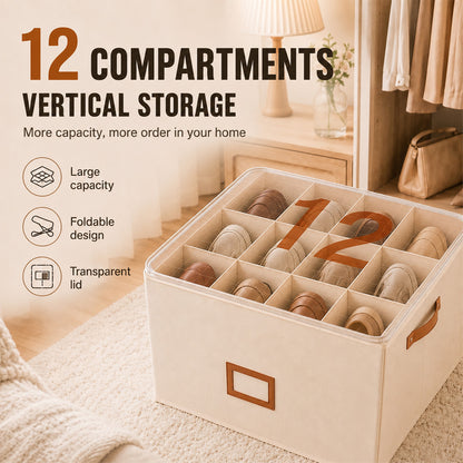 🔥Large Capacity Oxford Fabric Foldable Design Shoe Organizer & Storage Box, anti-mold & moisture resistant for shoes and socks, clothing, and toys 🧺✨| Dlosyvo®