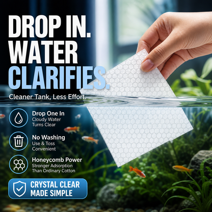 Dlosyvo® 🐠 BUY 1 GET 1 FREE! ✨ AQUARIUM CLARIFYING SHEETS - Crystal Clear Water in 24 Hours, Removes Odors and Impurities, Safe for All Fish and Plants 🌿🔮