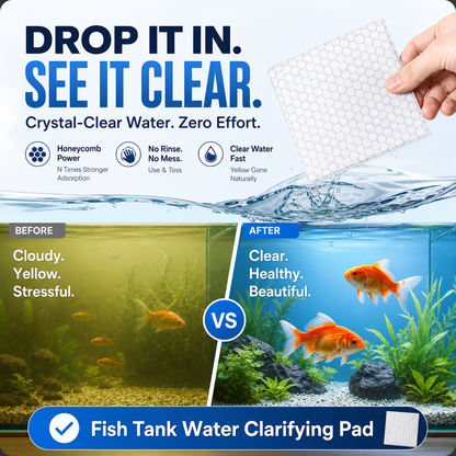 Dlosyvo® 🐠 BUY 1 GET 1 FREE! ✨ AQUARIUM CLARIFYING SHEETS - Crystal Clear Water in 24 Hours, Removes Odors and Impurities, Safe for All Fish and Plants 🌿🔮