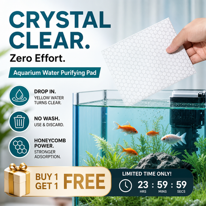 Dlosyvo® 🐠 BUY 1 GET 1 FREE! ✨ AQUARIUM CLARIFYING SHEETS - Crystal Clear Water in 24 Hours, Removes Odors and Impurities, Safe for All Fish and Plants 🌿🔮