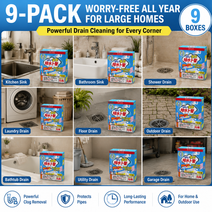 💥Ultra-Power Clog & Odor Eliminator🫧Value Pack Pipe Cleaning Effervescent Tablets. Fast-Dissolving Hair & Grease Clog Remover. Deodorizing & Antibacterial for Sinks, Toilets, and Floor Drains Dlosyvo®