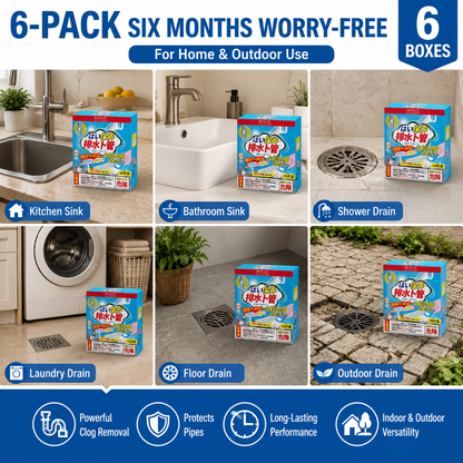 💥Ultra-Power Clog & Odor Eliminator🫧Value Pack Pipe Cleaning Effervescent Tablets. Fast-Dissolving Hair & Grease Clog Remover. Deodorizing & Antibacterial for Sinks, Toilets, and Floor Drains Dlosyvo®