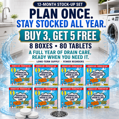 🥳Last Day Buy 1 Get 1 Free!!💞Powerful Cleaning Effervescent Tablets for Pipe, Fast Dissolve Hair Grease Clogs, Deodorizing Antibacterial Pipe Cleaner for Sink Toilet Floor Drain  Dlosyvo®