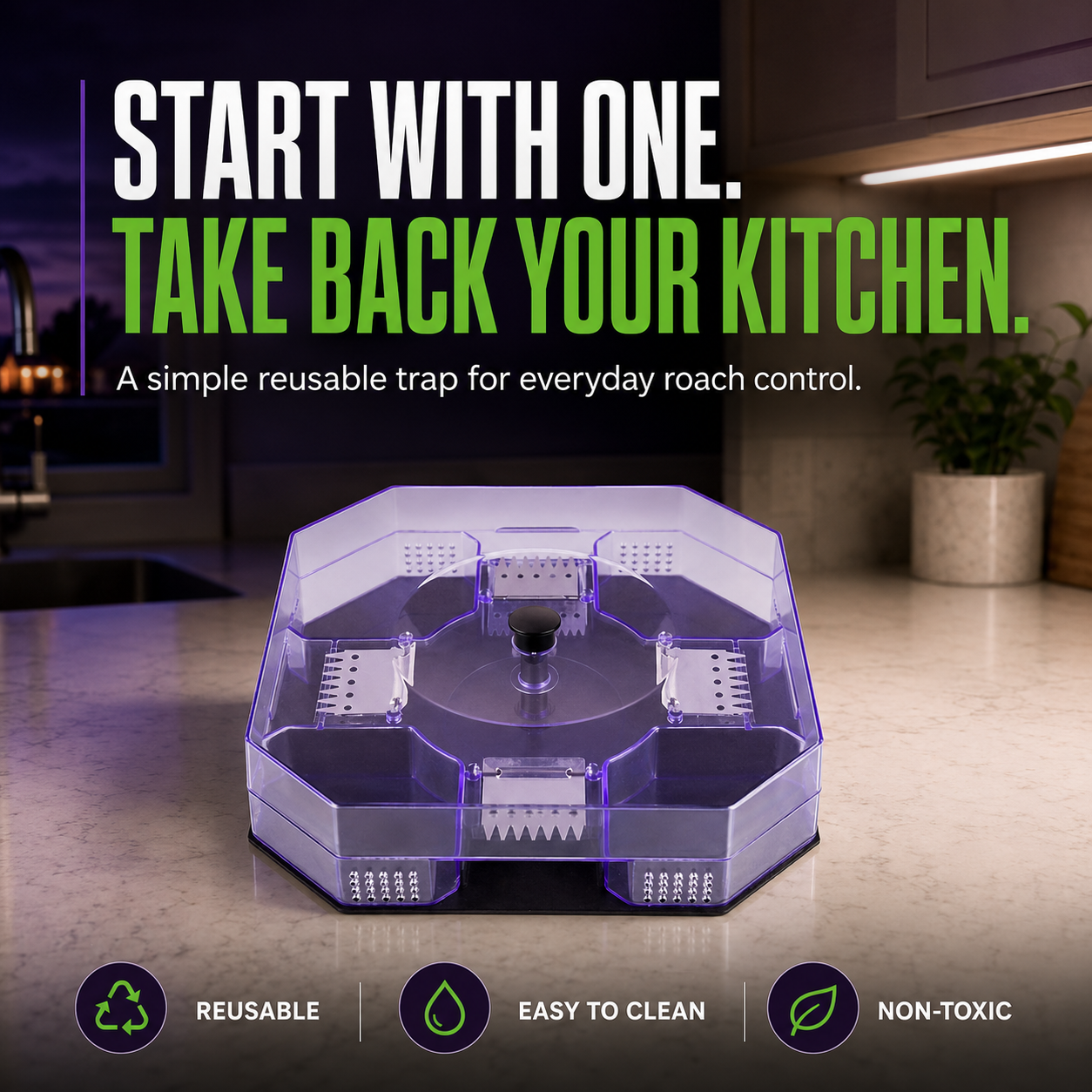 ⏳Time-Limited Special⏰ Reusable Roach Trap – Physical capture, no toxic sprays. One‑way doors, easy to check & clean. Safe for homes with kids & pets! 🏠✨