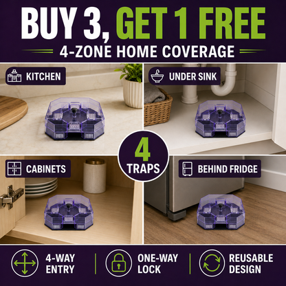 upsell⏳Time-Limited Special⏰ Reusable Roach Trap – Physical capture, no toxic sprays. One‑way doors, easy to check & clean. Safe for homes with kids & pets! 🏠✨