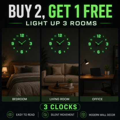 🕒Dlosyvo® Modern 3D Digital Wall Clock 🏠– Silent Acrylic Luminous Wall Decor, Night Glow Easy-Read Time Display, Stylish Home Decoration & Gift
