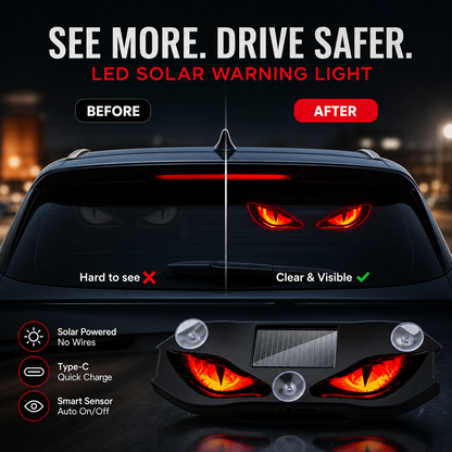 🚗🔆 Solar-Powered LED Car Warning Light – 50% OFF! Solar-powered, weatherproof, automatic activation at dark – for more safety on the roadside. 🔥🛡️ Dlosyvo®