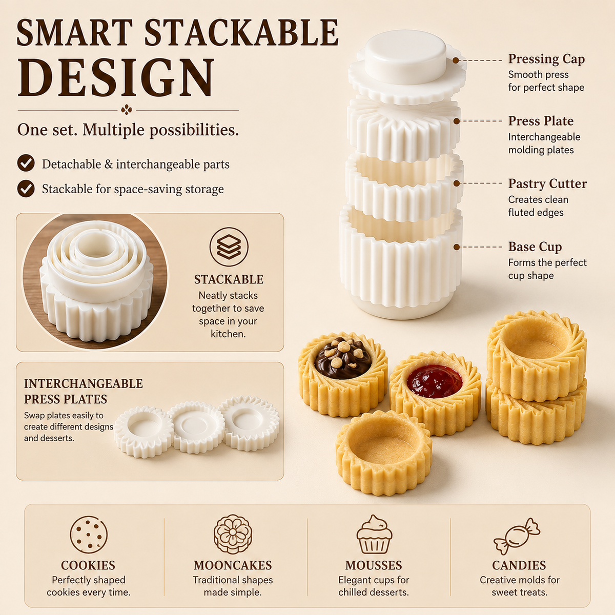 upsell🍪✨Grab Our Dual‑Ended Pastry Press Mold | Create Pro‑Level Cookies & Pastries With Zero Baking Skills, Kids‑Friendly for DIY Baking, Homemade Gift‑Making & Space‑Saving Stress‑Free Festive Snack Prep