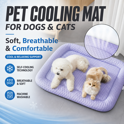 ❄️LAST DAY 50% OFF ✨Pet Cooling Mat for Dogs & Cats 🐾  Naturally Cool Ice-Silk Pad • Breathable, Washable & Soft Dlosyvo®