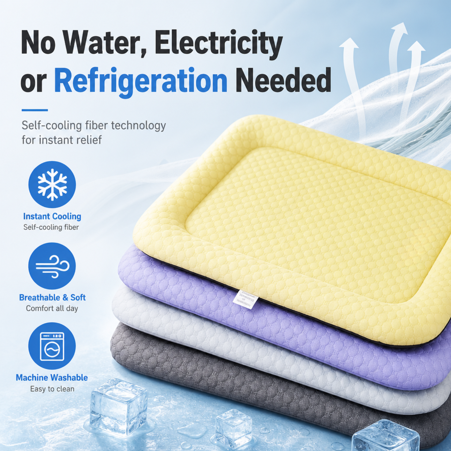 ❄️LAST DAY 50% OFF ✨Pet Cooling Mat for Dogs & Cats 🐾  Naturally Cool Ice-Silk Pad • Breathable, Washable & Soft Dlosyvo®