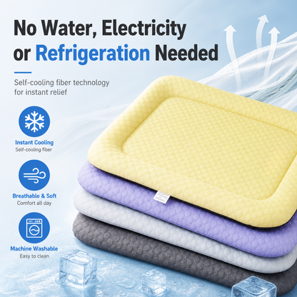 ❄️LAST DAY 50% OFF ✨Pet Cooling Mat for Dogs & Cats 🐾  Naturally Cool Ice-Silk Pad • Breathable, Washable & Soft Dlosyvo®
