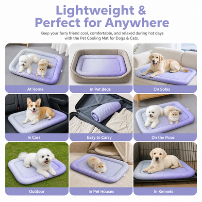 ❄️LAST DAY 50% OFF ✨Pet Cooling Mat for Dogs & Cats 🐾  Naturally Cool Ice-Silk Pad • Breathable, Washable & Soft Dlosyvo®
