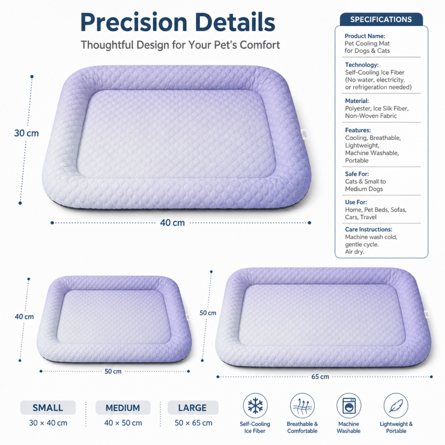 ❄️LAST DAY 50% OFF ✨Pet Cooling Mat for Dogs & Cats 🐾  Naturally Cool Ice-Silk Pad • Breathable, Washable & Soft Dlosyvo®