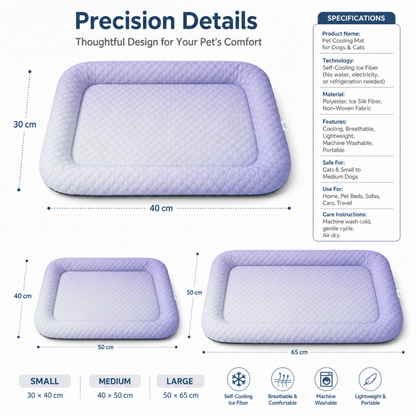 ❄️LAST DAY 50% OFF ✨Pet Cooling Mat for Dogs & Cats 🐾  Naturally Cool Ice-Silk Pad • Breathable, Washable & Soft Dlosyvo®