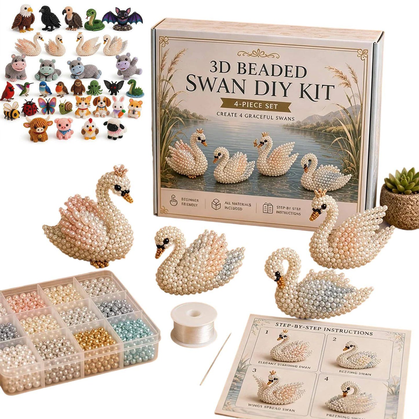 Dlosyvo® 🔥Hot Sale - 50% OFF🔥🏆Limited Time Sale 49% OFF🧵✨Petite 3D Beaded Animal Craft Kit