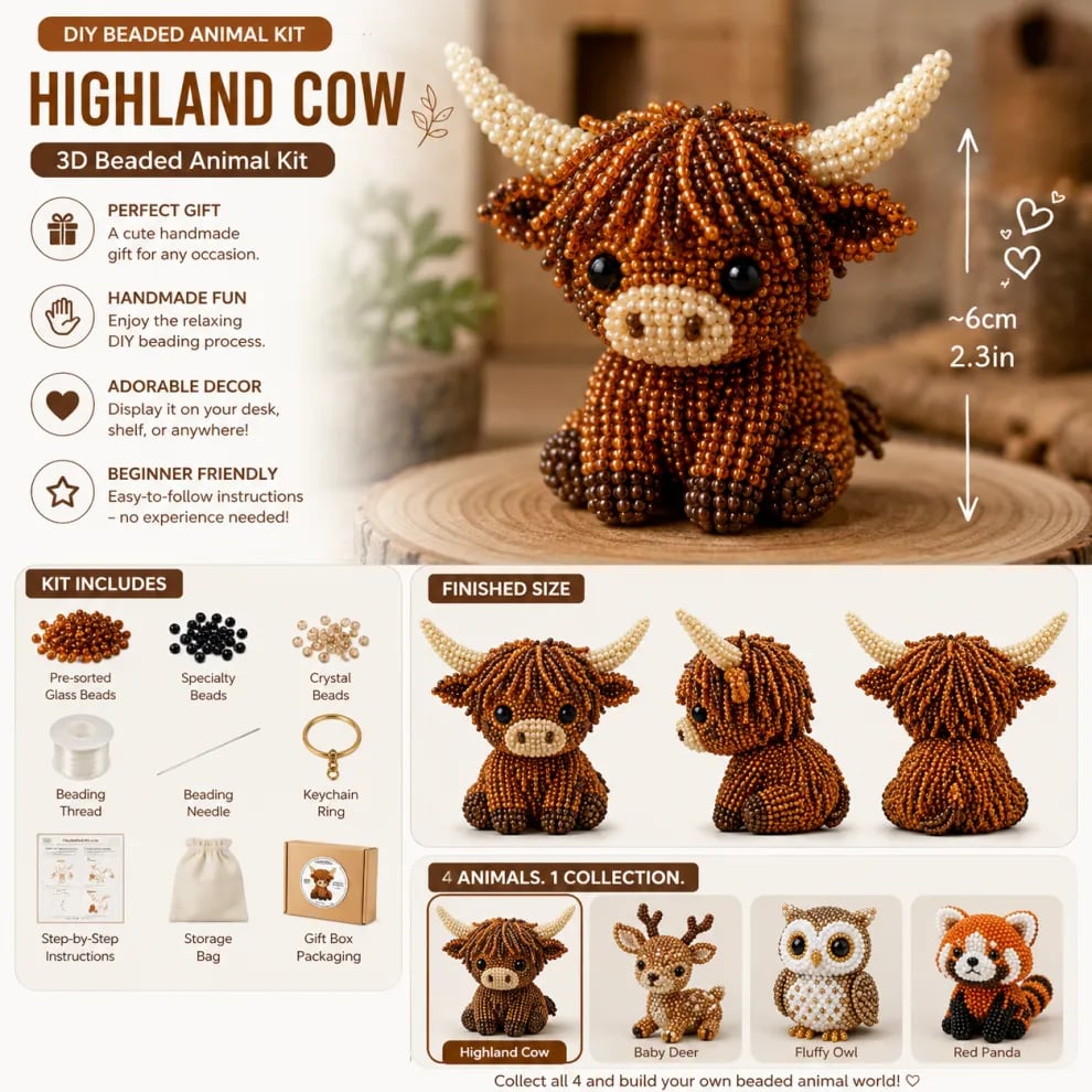 Dlosyvo® 🔥Hot Sale - 50% OFF🔥🏆Limited Time Sale 49% OFF🧵✨Petite 3D Beaded Animal Craft Kit