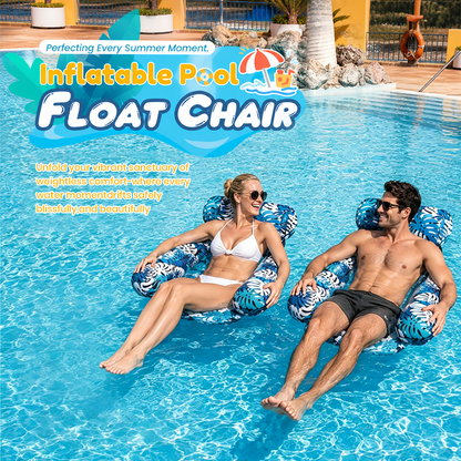 Dlosyvo®💎 -50% ON INFLATABLE POOL FLOATING CHAIR! 💎 Tropical Leaf Design, Ultra-Lightweight & Puncture-Resistant PVC ✨