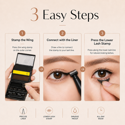 🔥2026 New Arrival🔥3-in-1 Eyeliner and Lower Lash Stamp Kit  Dlosyvo ®