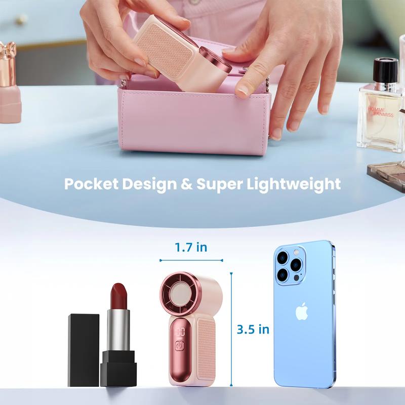 Dlosyvo®🥳2026 HOT SALE🥳50K+ SOLD!❄️  Turbo Handheld Fan – 16900 RPM, 6 speeds, LED display. 3000mAh battery, 10.7hrs cooling. Pocket‑sized power!
