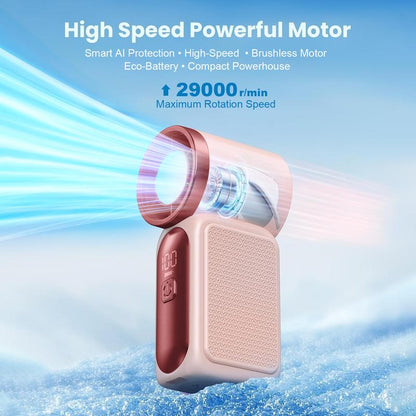 Dlosyvo®🥳2026 HOT SALE🥳50K+ SOLD!❄️  Turbo Handheld Fan – 16900 RPM, 6 speeds, LED display. 3000mAh battery, 10.7hrs cooling. Pocket‑sized power!
