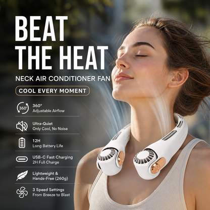 Dlosyvo® 🥳2026 HOT SALE🥳💞50K+ SOLD!🍃 Neck Air Conditioner Fan – Ultra‑quiet, 360° rotating, 3 speeds. Hands‑free cooling, long battery. Summer essential! 😎🌬️