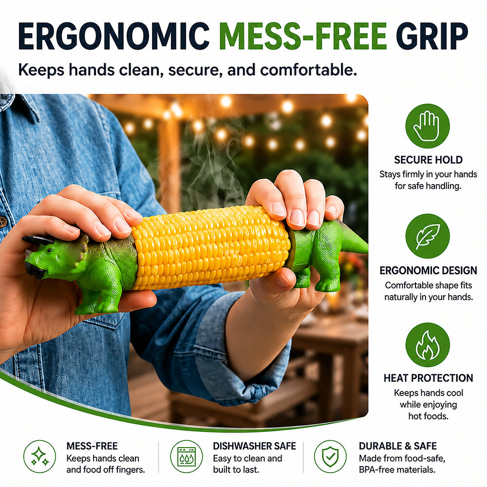 Dlosyvo® Dinosaur Corn Cob Holders