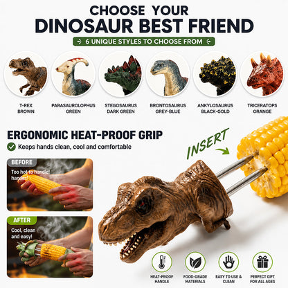 Dlosyvo® Dinosaur Corn Cob Holders