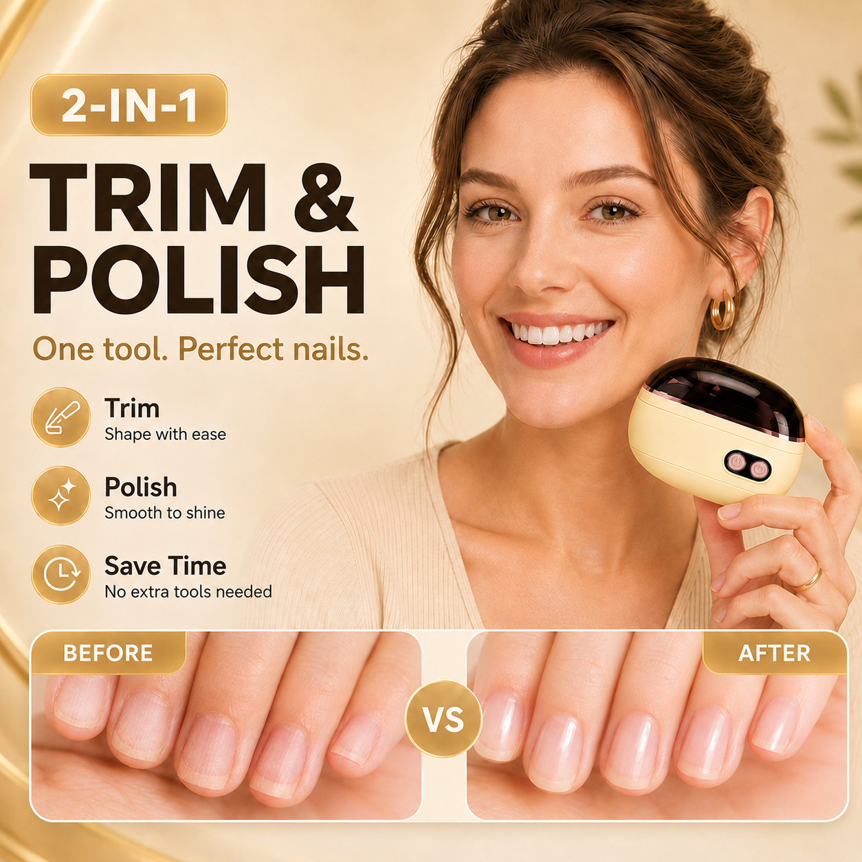 ✂️ LIMITED-TIME 50% OFF!! 💅 2-in-1 Smart Electric Nail Clipper & Polisher 🌟