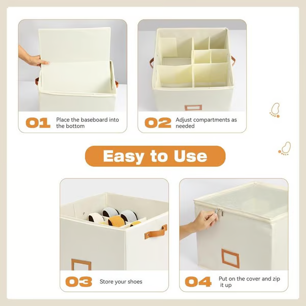 Dlosyvo® 🔥Oxford Fabric Foldable Design Shoe Organizer, Storage Box