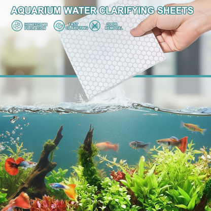 Dlosyvo® 🐠 BUY 1 GET 1 FREE! ✨ AQUARIUM CLARIFYING SHEETS - Crystal Clear Water in 24 Hours, Removes Odors and Impurities, Safe for All Fish and Plants 🌿🔮