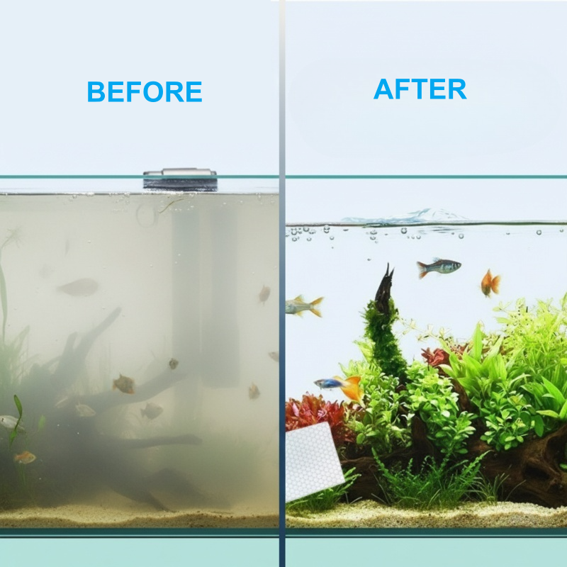 Dlosyvo® 🐠 BUY 1 GET 1 FREE! ✨ AQUARIUM CLARIFYING SHEETS - Crystal Clear Water in 24 Hours, Removes Odors and Impurities, Safe for All Fish and Plants 🌿🔮