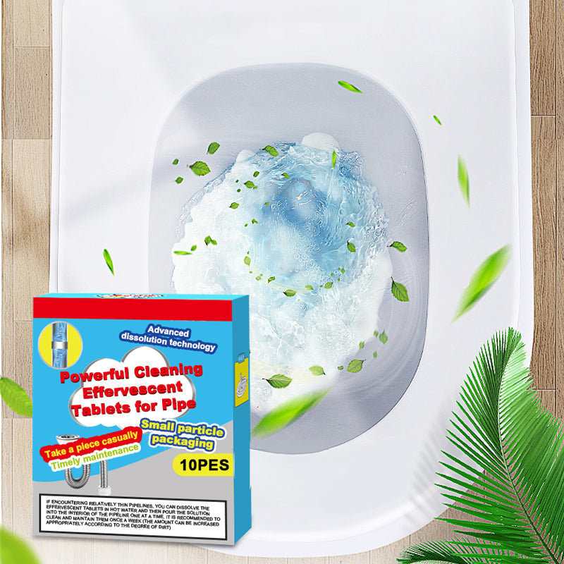 🥳Last Day Buy 1 Get 1 Free!!🫧💞Powerful Cleaning Effervescent Tablets for Pipe, Fast Dissolve Hair Grease Clogs, Deodorizing Antibacterial Pipe Cleaner for Sink Toilet Floor Drain