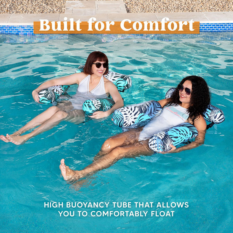 Dlosyvo®💎 -50% ON INFLATABLE POOL FLOATING CHAIR! 💎 Tropical Leaf Design, Ultra-Lightweight & Puncture-Resistant PVC ✨