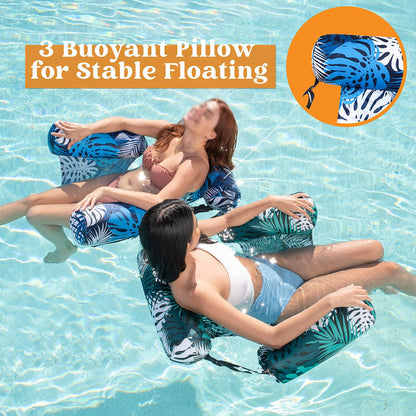 Dlosyvo®💎 -50% ON INFLATABLE POOL FLOATING CHAIR! 💎 Tropical Leaf Design, Ultra-Lightweight & Puncture-Resistant PVC ✨