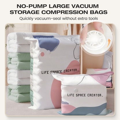 Dlosyvo®🧳💨 40% OFF! No‑Pump Vacuum Storage Bags – Press & seal, no pump needed. Saves 80% space, keeps clothes dry & dust‑free. Perfect for bulky bedding & off‑season gear. 🛏️🗄️