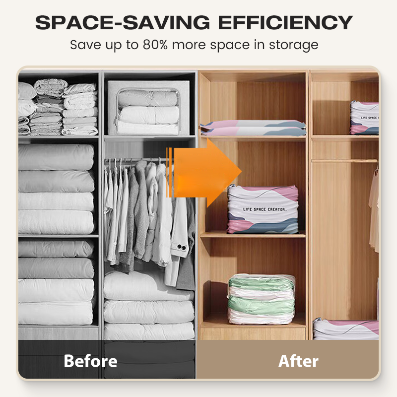 Dlosyvo®🧳💨 40% OFF! No‑Pump Vacuum Storage Bags – Press & seal, no pump needed. Saves 80% space, keeps clothes dry & dust‑free. Perfect for bulky bedding & off‑season gear. 🛏️🗄️