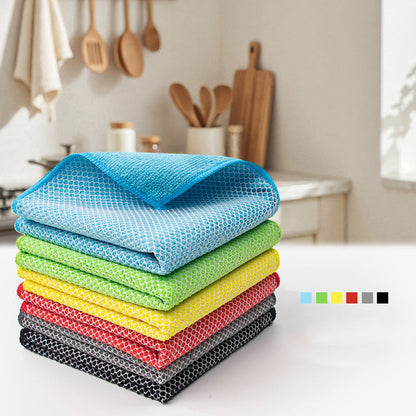 🧽✨Dual-Sided Microfiber & Mesh Cleaning Cloth💧—Instant removes Grease, Water Marks, Fingerprints & Dust | Dlosyvo®