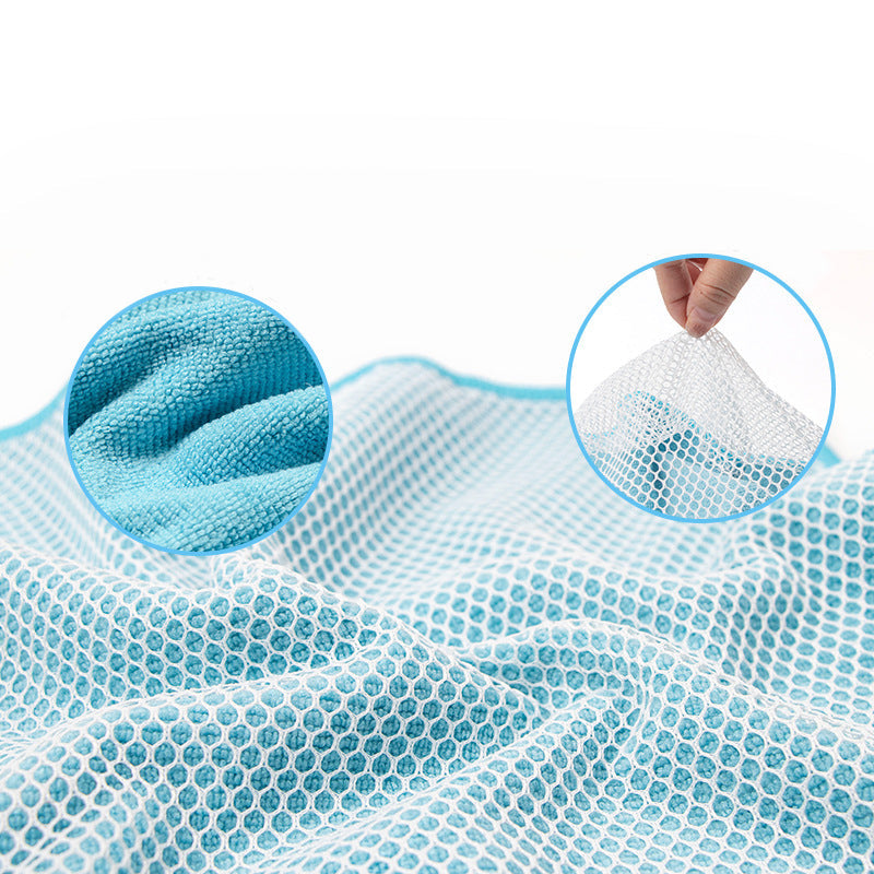 🧽✨Dual-Sided Microfiber & Mesh Cleaning Cloth💧—Instant removes Grease, Water Marks, Fingerprints & Dust | Dlosyvo®