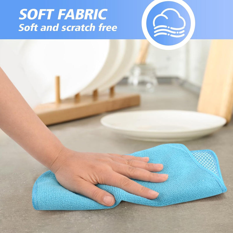 🧽✨Dual-Sided Microfiber & Mesh Cleaning Cloth💧—Instant removes Grease, Water Marks, Fingerprints & Dust | Dlosyvo®