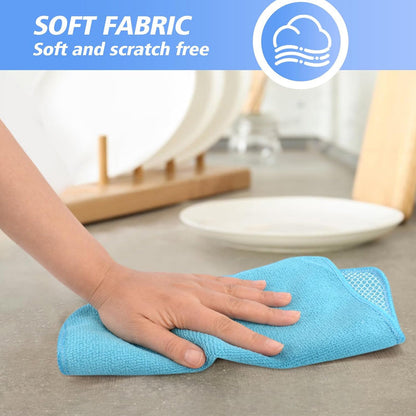 🧽✨Dual-Sided Microfiber & Mesh Cleaning Cloth💧—Instant removes Grease, Water Marks, Fingerprints & Dust | Dlosyvo®