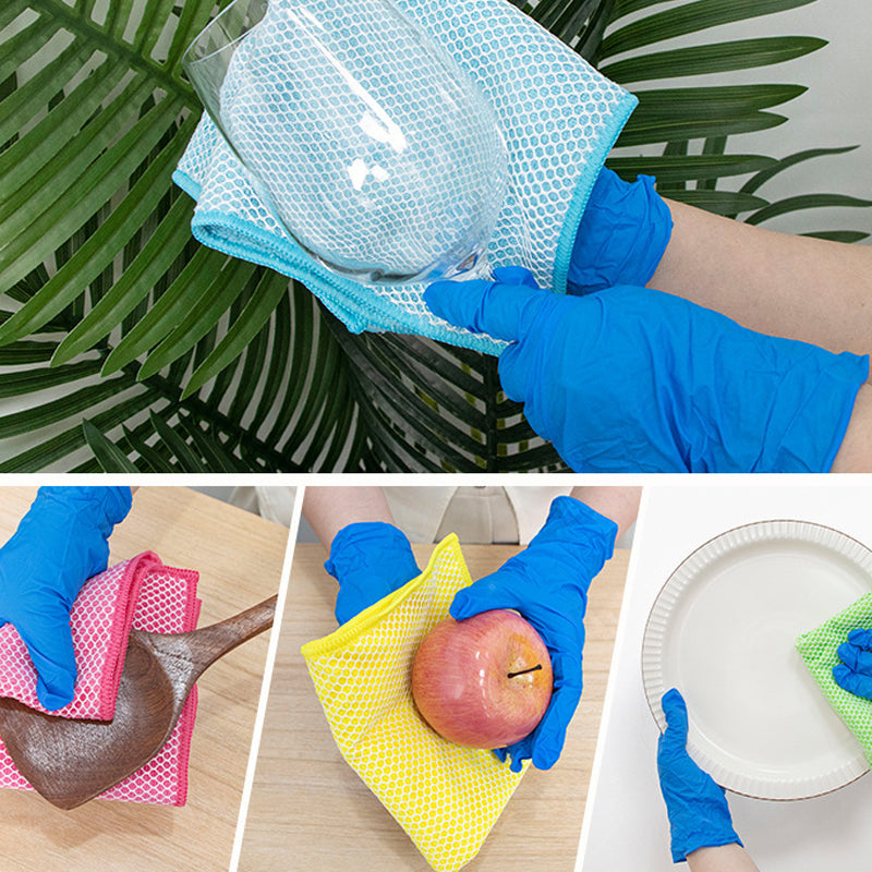 🧽✨Dual-Sided Microfiber & Mesh Cleaning Cloth💧—Instant removes Grease, Water Marks, Fingerprints & Dust | Dlosyvo®