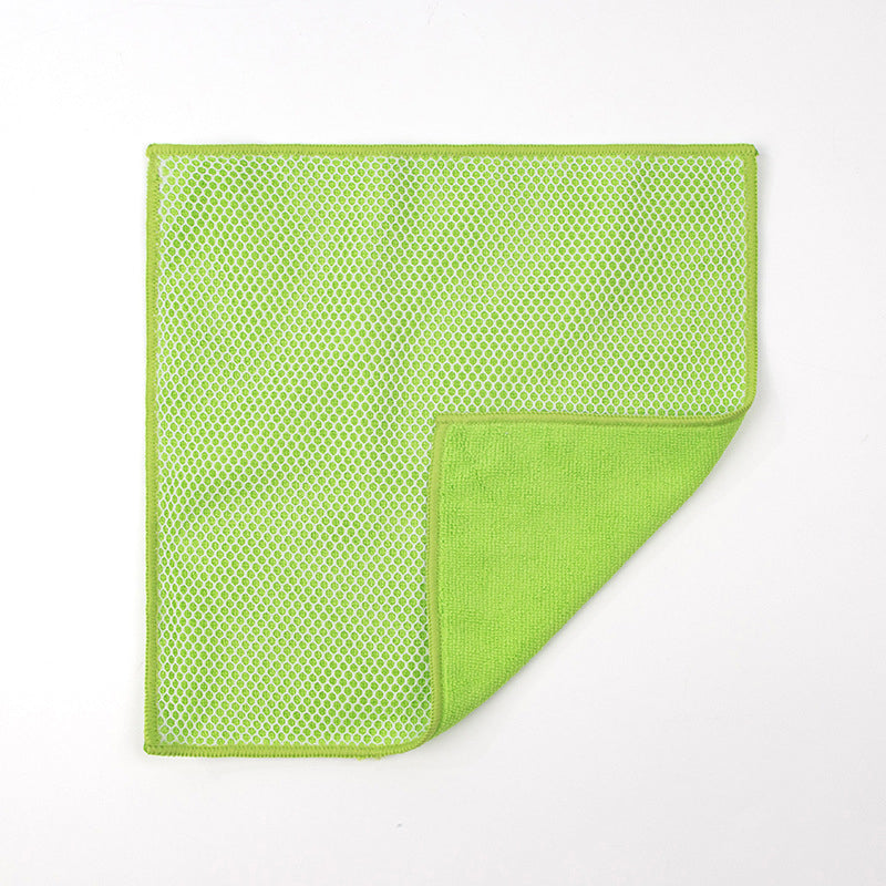 🧽✨Dual-Sided Microfiber & Mesh Cleaning Cloth💧—Instant removes Grease, Water Marks, Fingerprints & Dust | Dlosyvo®