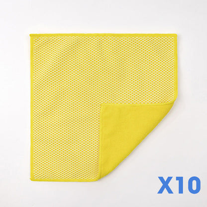 🧽✨Dual-Sided Microfiber & Mesh Cleaning Cloth💧—Instant removes Grease, Water Marks, Fingerprints & Dust | Dlosyvo®