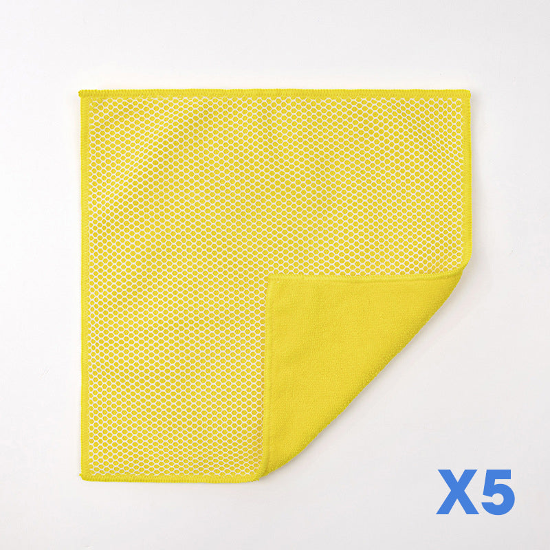🧽✨Dual-Sided Microfiber & Mesh Cleaning Cloth💧—Instant removes Grease, Water Marks, Fingerprints & Dust | Dlosyvo®