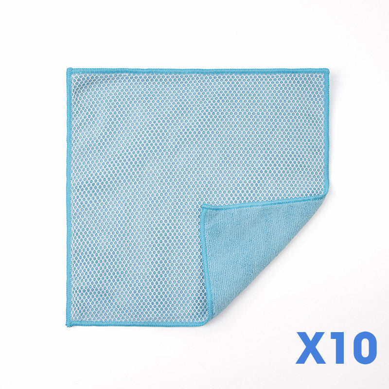 🧽✨Dual-Sided Microfiber & Mesh Cleaning Cloth💧—Instant removes Grease, Water Marks, Fingerprints & Dust | Dlosyvo®