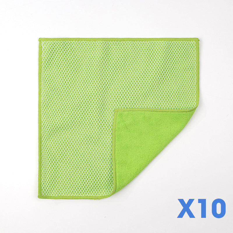 🧽✨Dual-Sided Microfiber & Mesh Cleaning Cloth💧—Instant removes Grease, Water Marks, Fingerprints & Dust | Dlosyvo®