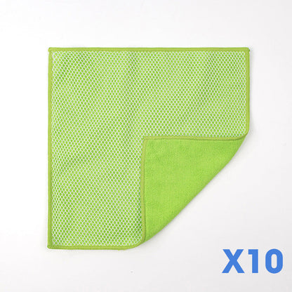 🧽✨Dual-Sided Microfiber & Mesh Cleaning Cloth💧—Instant removes Grease, Water Marks, Fingerprints & Dust | Dlosyvo®