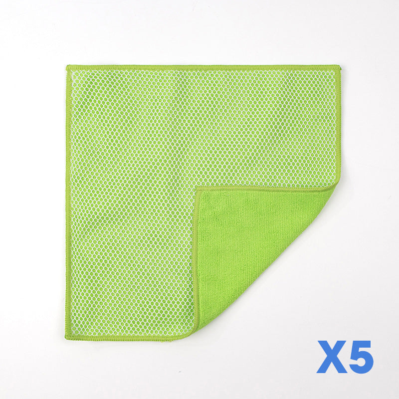 🧽✨Dual-Sided Microfiber & Mesh Cleaning Cloth💧—Instant removes Grease, Water Marks, Fingerprints & Dust | Dlosyvo®
